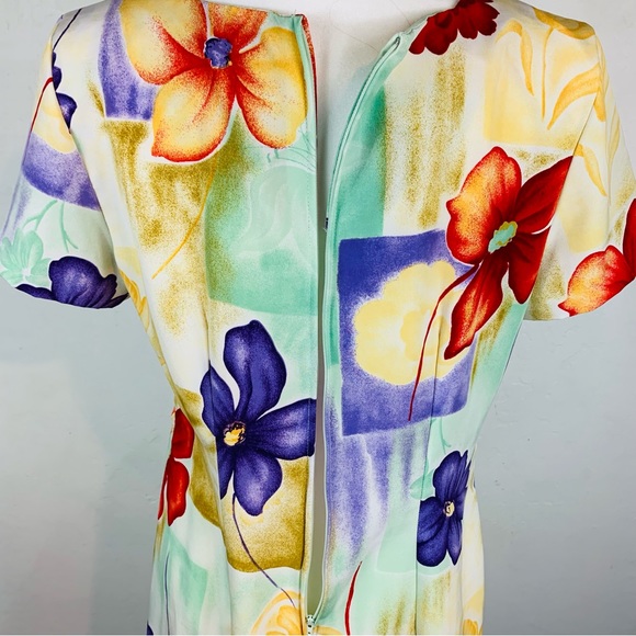 Vintage 90s Prophecy by Sag Harbor S M Sheath Dress Floral Abstract Print Vtg - Picture 8 of 9